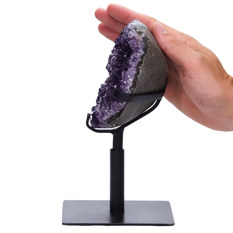 1.4kg Amethyst Druze Cluster on Rotating Stand DR545 4 Amethyst-Druze-Cluster-on-Stand-DR545 | Crystal Factory