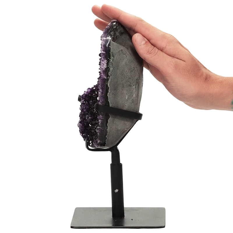 1.4kg Amethyst Druze Cluster on Rotating Stand DR551 4 Amethyst-Druze-Cluster-on-Stand-DR551 | Crystal Factory