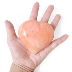 Madagascar Orange Calcite Heart - Large | Crystal Factory