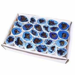Titanium Blue Agate Cluster Geode Tray | Crystal Factory