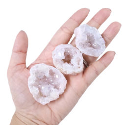 Titanium Pearl Agate Cluster Geode Tray | Crystal Factory