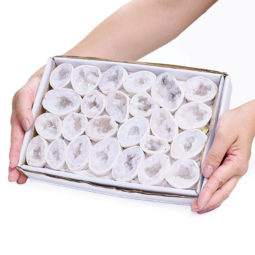 Titanium Pearl Agate Cluster Geode Tray | Crystal Factory