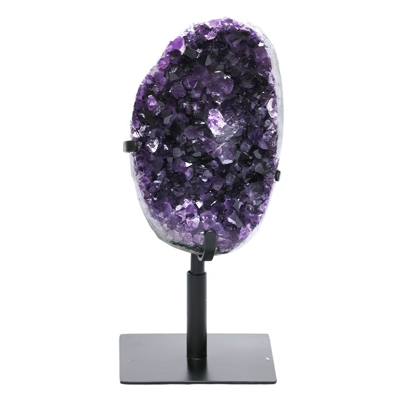 2.4kg Amethyst Druze Cluster on Rotating Stand DS2696 3 Amethyst-Druze-Cluster-on-Stand-DS2696 | Crystal Factory