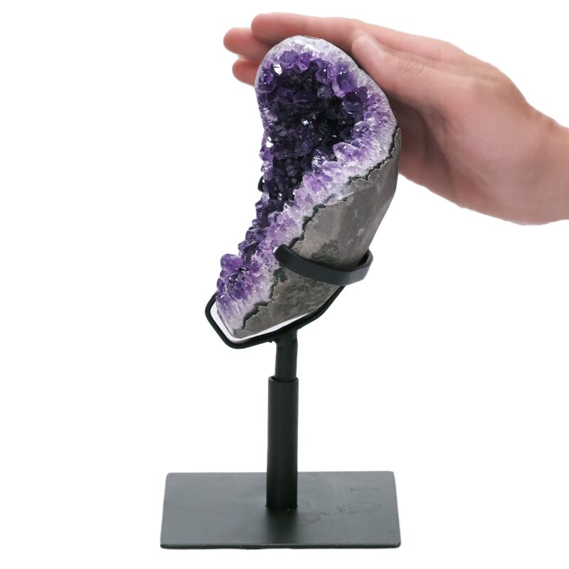 1.7kg Amethyst Druze Cluster on Rotating Stand DS2710 4 Amethyst-Druze-Cluster-on-Stand-DS2710 | Crystal Factory