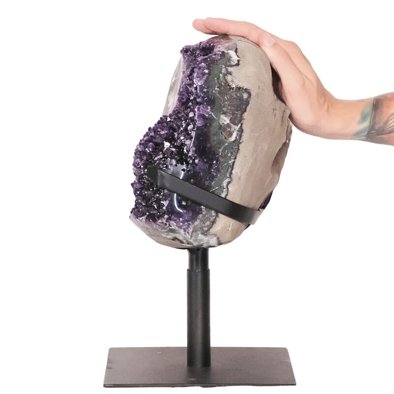 12.7kg Amethyst Druze Cluster on Rotating Stand DS2733 4 Amethyst-Druze-Cluster-on-Stand-DS2733 | Crystal Factory