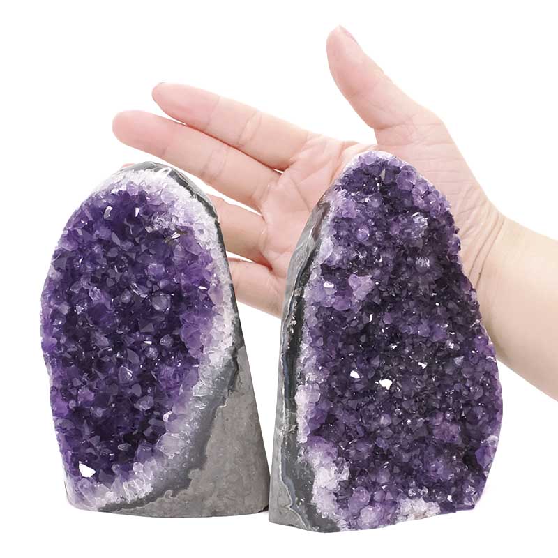 2.02kg Amethyst Polished Crystal Geode Specimen Set 2 Pieces DN1908 4 Amethyst Polished Crystal Geode Specimen Set 2 Pieces DN1908 | Crystal Factory