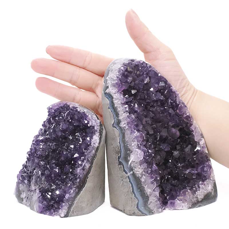 1.98kg Amethyst Polished Crystal Geode Specimen Set 2 Pieces DN1909 4 Amethyst Polished Crystal Geode Specimen Set 2 Pieces DN1909 | Crystal Factory