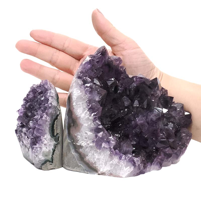 1.90kg Amethyst Polished Crystal Geode Specimen Set 2 Pieces DN1927 4 Amethyst Polished Crystal Geode Specimen Set 2 Pieces DN1927 | Crystal Factory