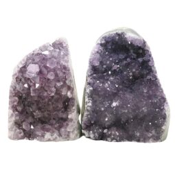 Amethyst Polished Crystal Geode Specimen Set 2 Pieces DN1951 | Crystal Factory