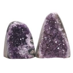 Amethyst Polished Crystal Geode Specimen Set 2 Pieces DN1953 | Crystal Factory