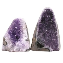 Amethyst Polished Crystal Geode Specimen Set 2 Pieces DN1954 | Crystal Factory