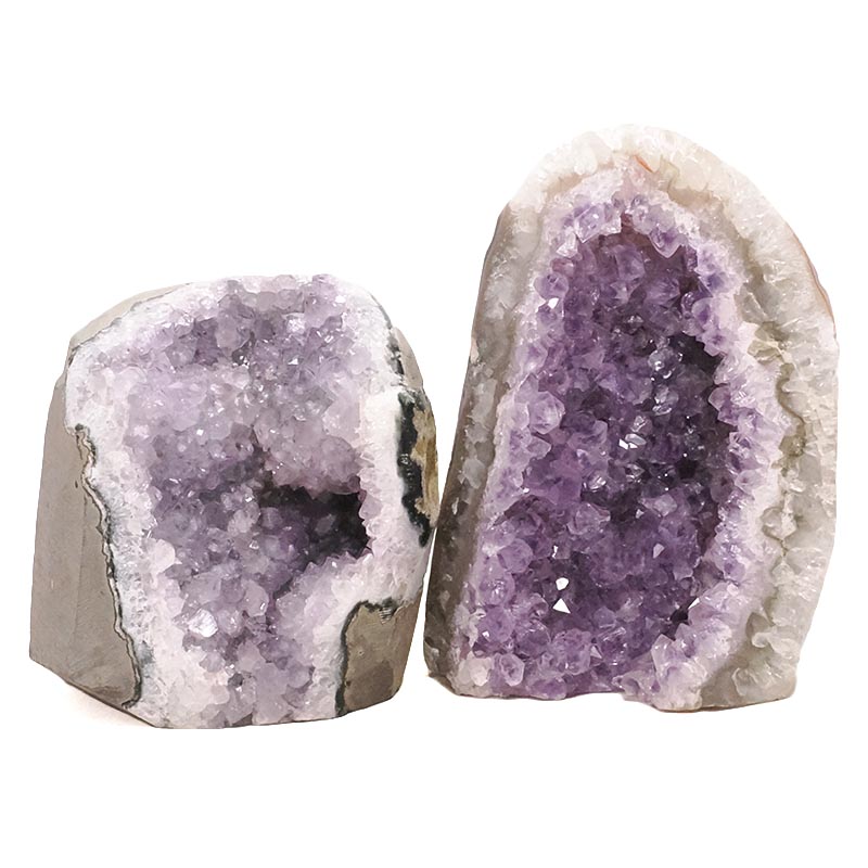 2.07kg Amethyst Polished Crystal Geode Specimen Set 2 Pieces DN1960 3 Amethyst Polished Crystal Geode Specimen Set 2 Pieces DN1960 | Crystal Factory