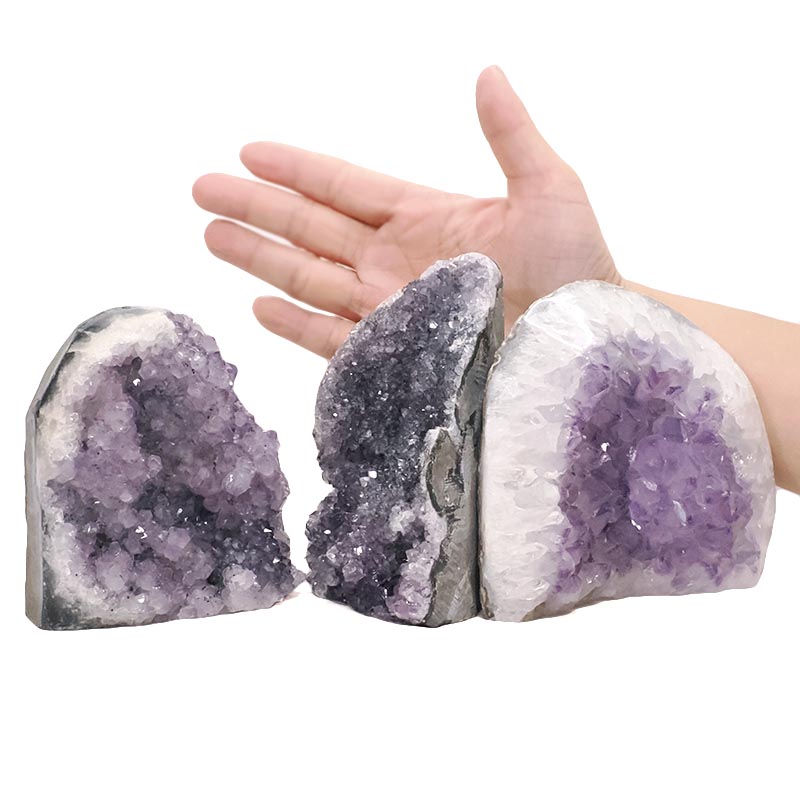 2.75kg Amethyst Polished Crystal Geode Specimen Set 3 Pieces DN1961 4 Amethyst Polished Crystal Geode Specimen Set 3 Pieces DN1961 | Crystal Factory
