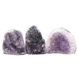 Amethyst Polished Crystal Geode Specimen Set 3 Pieces DN1961 | Crystal Factory