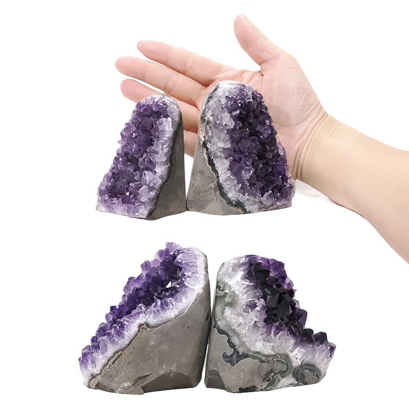 2.0kg Amethyst Polished Crystal Geode Specimen Set 4 Pieces DN1935 4 Amethyst Polished Crystal Geode Specimen Set 4 Pieces DN1935 | Crystal Factory
