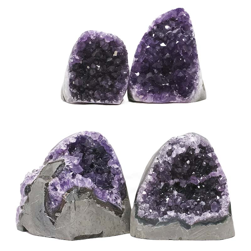 2.07kg Amethyst Polished Crystal Geode Specimen Set 4 Pieces DN1937 3 Amethyst Polished Crystal Geode Specimen Set 4 Pieces DN1937 | Crystal Factory