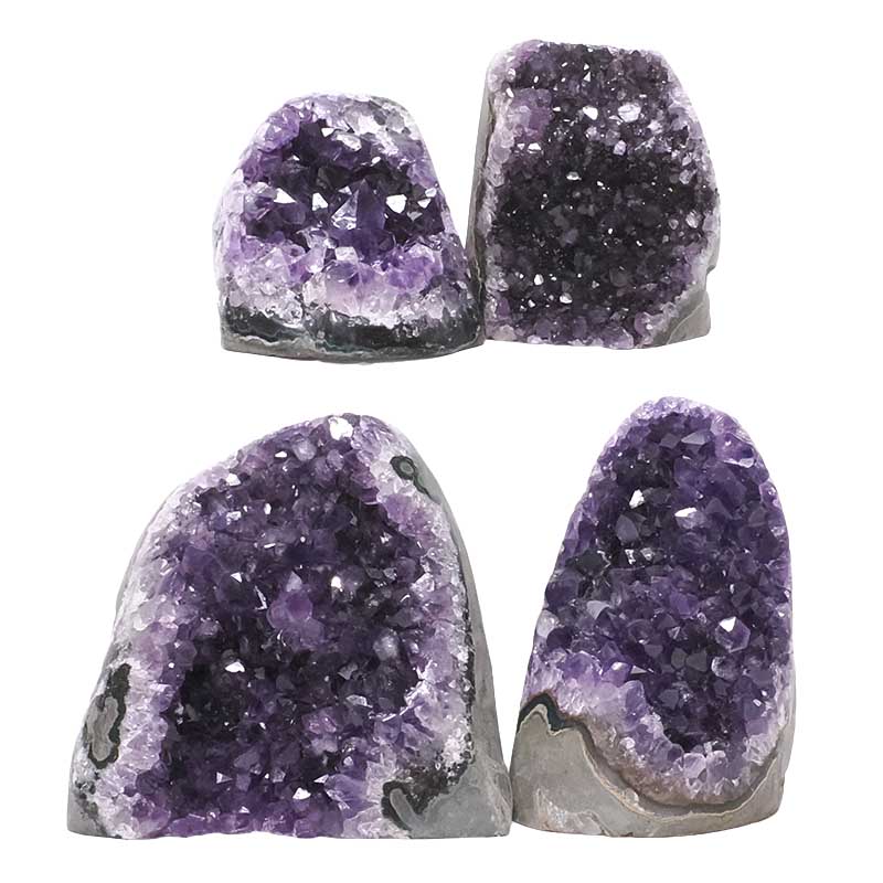 1.90kg Amethyst Polished Crystal Geode Specimen Set 4 Pieces DN1940 3 Amethyst Polished Crystal Geode Specimen Set 4 Pieces DN1940 | Crystal Factory