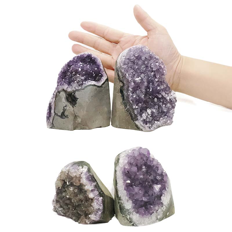 2.78kg Amethyst Polished Crystal Geode Specimen Set 4 Pieces DN1947 4 Amethyst Polished Crystal Geode Specimen Set 4 Pieces DN1947 | Crystal Factory