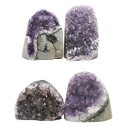 Amethyst Polished Crystal Geode Specimen Set 4 Pieces DN1947 | Crystal Factory