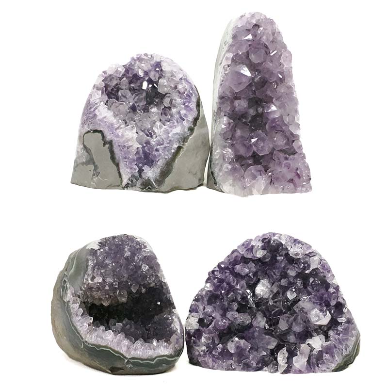 2.93kg Amethyst Polished Crystal Geode Specimen Set 4 Pieces DN1949 3 Amethyst Polished Crystal Geode Specimen Set 4 Pieces DN1949 | Crystal Factory
