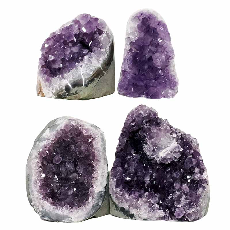2.39kg Amethyst Polished Crystal Geode Specimen Set 4 Pieces DN1967 3 Amethyst Polished Crystal Geode Specimen Set 4 Pieces DN1967 | Crystal Factory