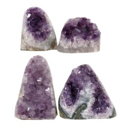 Amethyst Polished Crystal Geode Specimen Set 4 Pieces DN1974 | Crystal Factory