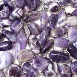 Amethyst Tumbled Crystal Keychain 7 Amethyst Tumbled Crystal Keychain | Crystal Factory