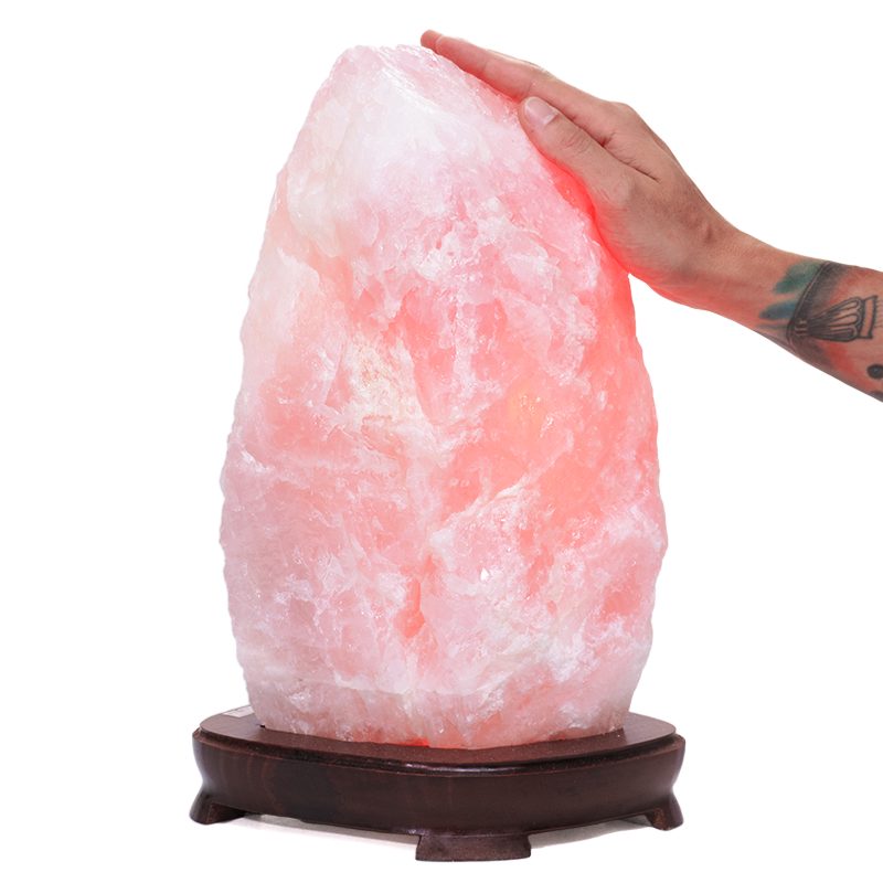 16kg Large Rose Quartz Lamp on wooden base DB677 5 Large-Rose-Quartz-Lamp---DB677 | Crystal Factory