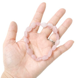 Rose Quartz Quartz Freeform Bead Bracelet | Crystal Factory