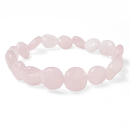 Rose Quartz Quartz Freeform Bead Bracelet | Crystal Factory