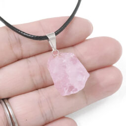 Rose Quartz Rough Pendant | Crystal Factory