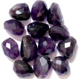 Amethyst Faceted Beads Parcel - 13 Pieces DV183 | Crystal Factory