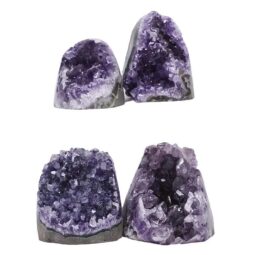 Amethyst Polished Crystal Geode Specimen Set 4 Pieces DK1065 | Crystal Factory