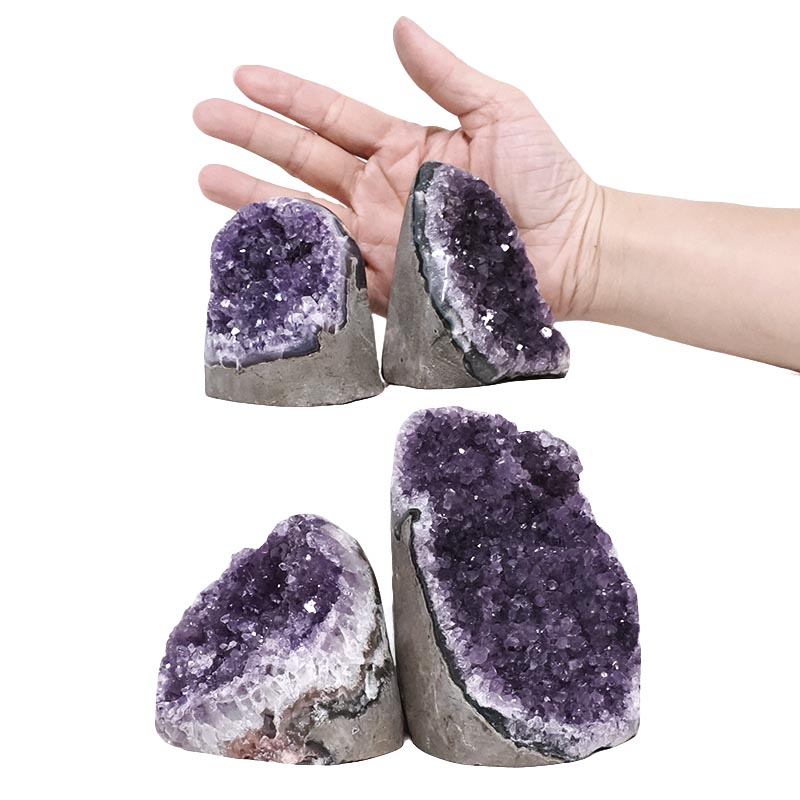 2.07kg Amethyst Polished Crystal Geode Specimen Set 4 Pieces DK1066 4 Amethyst Polished Crystal Geode Specimen Set 4 Pieces DK1066 | Crystal Factory