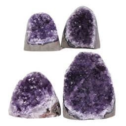 Amethyst Polished Crystal Geode Specimen Set 4 Pieces DK1066 | Crystal Factory