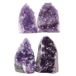Amethyst Polished Crystal Geode Specimen Set 4 Pieces DK1068 | Crystal Factory