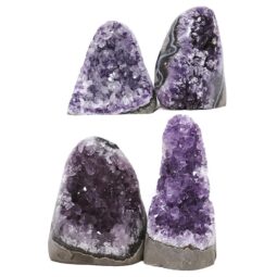 Amethyst Polished Crystal Geode Specimen Set 4 Pieces DK1069 | Crystal Factory