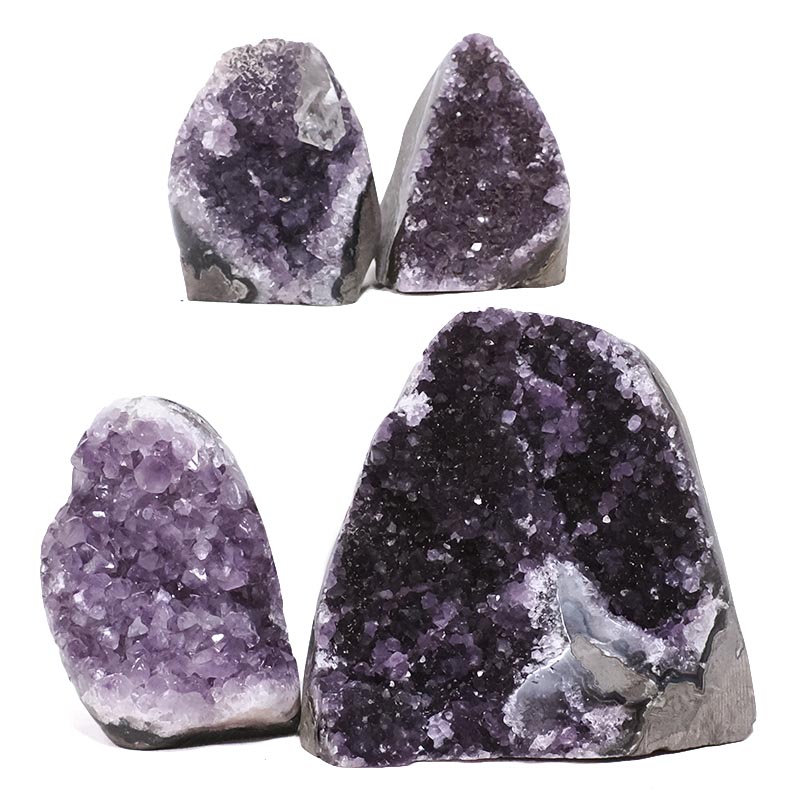 2.16kg Amethyst Polished Crystal Geode Specimen Set 4 Pieces DK1070 3 Amethyst Polished Crystal Geode Specimen Set 4 Pieces DK1070 | Crystal Factory