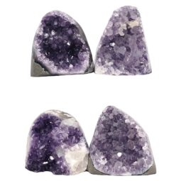 Amethyst Polished Crystal Geode Specimen Set 4 Pieces DN1997 | Crystal Factory