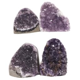 Amethyst Polished Crystal Geode Specimen Set 4 Pieces DN1999 | Crystal Factory