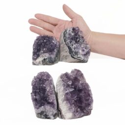 Amethyst Polished Crystal Geode Specimen Set 4 Pieces DN2000 | Crystal Factory