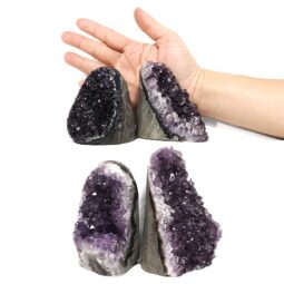 Amethyst Polished Crystal Geode Specimen Set 4 Pieces DN2002 | Crystal Factory