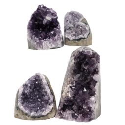 Amethyst Polished Crystal Geode Specimen Set 4 Pieces DN2003 | Crystal Factory