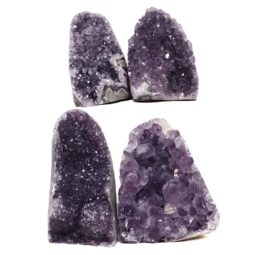 Amethyst Polished Crystal Geode Specimen Set 4 Pieces DN2005 | Crystal Factory