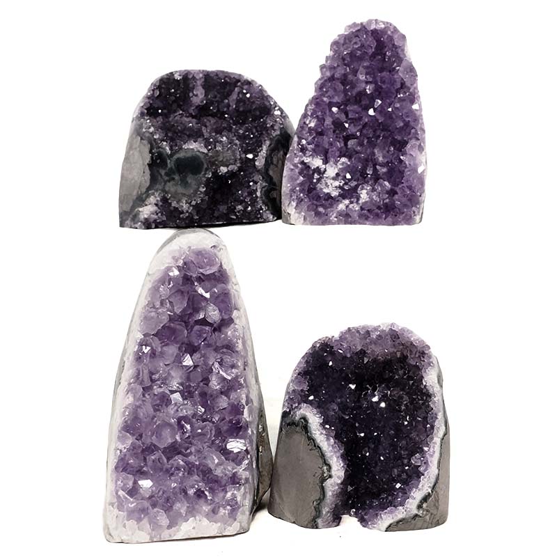 2.0kg Amethyst Polished Crystal Geode Specimen Set 4 Pieces DN2006 3 Amethyst Polished Crystal Geode Specimen Set 4 Pieces DN2006 | Crystal Factory
