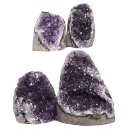 Amethyst Polished Crystal Geode Specimen Set 4 Pieces DN2007 | Crystal Factory