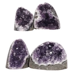 Amethyst Polished Crystal Geode Specimen Set 4 Pieces DN2008 | Crystal Factory