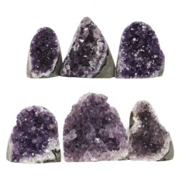 Amethyst Polished Crystal Geode Specimen Set 6 Pieces S1485 | Crystal Factory