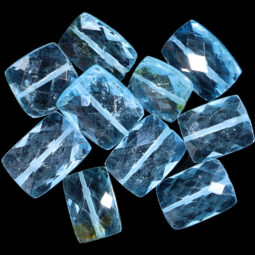 Blue Topaz Faceted Beads Parcel - 10 Pieces DV179 | Crystal Factory
