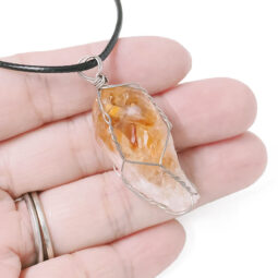 Citrine Rough Wire Wrapped Pendant | Crystal Factory